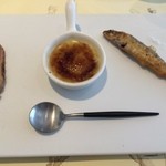 ボンシュマン - 鴨の燻製、フォアグラのブリュレ、稚鮎のフリット　