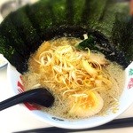 元気ラーメン 夢一杯 - 元気ラーメンネギ海苔トッピング