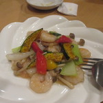 雲丹 - エビの塩味炒め