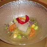 祇園迦陵 - 翡翠なすと鱧の焼き霜