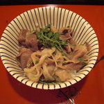 祇園 大渡 - オンザライスで即興ミニ牛丼(笑)