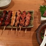 一利喜 - 焼き串と刺身盛り合わせ