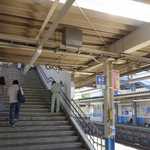 埜庵 - まずは反対側のホーム側へと移動すべく階段を登ります。