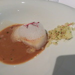 モトイ - オマール海老のスープ、ホタテ、クスクス