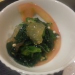 Brasserie & Bar La Gare - クラゲとオクラとほうれん草のおひたし？／平成27年7月