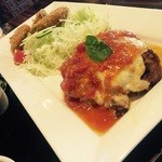 醍醐 - 日替わり定食 トマトとチーズの煮込みハンバーグ定食