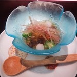 菊鮨 - くらげ、茗荷、オクラの三杯酢