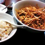 高華楼 - ネギチャーシュウ麺+炒飯セット　750円