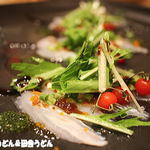 fino - 2015年7月　漁港直送旬の鮮魚のカルパッチョ マイクロトマト添え