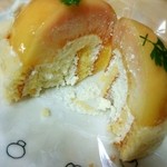 あさひや - まるごと桃ケーキ　断面図