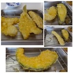 天麩羅処ひらお - ◆天ぷら定食(720円）・・青魚・白身・きす・いか・野菜3品のセットです。
            ＊「キス」「白身」「さば」
            ＊「イカ」「茄子」「かぼちゃ」「ピーマン」