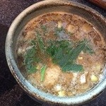 烈志笑魚油 麺香房 三く - つけ麺スープ