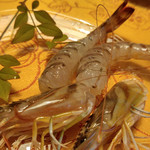 ニューいらご - 【夕食】車海老の踊り　　剥いちゃいました
