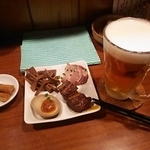 中華麺 遊光房 - ビールとおつまみ4種
