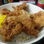 宝そば - から揚げ丼（そばとセットで650円）