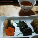 姫のそば ゆかり庵 - モロッコ豆の味噌ゴマあえ   きゅうりの煮物    旨し♪