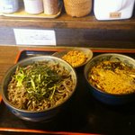 つけ蕎麦 ボンサイ - 「鶏つけ蕎麦（特500g）」（冷・ラー油抜きでオーダー）+「納豆」