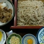 更科丸屋 - もり+ミニ牛丼のセット(800円)