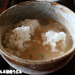 田舎うどん てつ - 2015年7月　冷や汁にご飯を