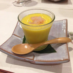 うぶか - 玉蜀黍のすり流しと縞海老