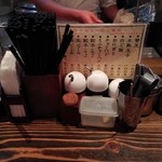 博多一双 - カウンター席卓上