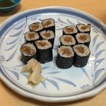 東寿司 - 赤味噌のなめろう細巻き