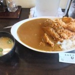 とんかつ ひろ喜 - トンカツカレー（６５０円）（ご飯大盛り５０円増し）。味噌汁５０円増し。＊２０１５年７月。