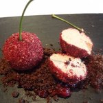 レストラン マノワ - フォアグラのさくらんぼ（アップ・断面）（2015.7）