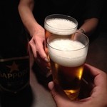 Yakinikuya Sumibi - H.27.7.25.昼 瓶ビール(サッポロ黒ラベル) 594円で乾杯♪