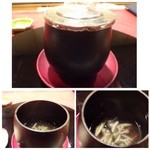 にくの匠 三芳 - ◆お肉から出る出汁に昆布だしなどを合わせた品。旨みが凝縮されたスープです。中には「ジュンサイ」が入っています。