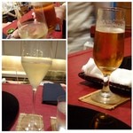 にくの匠 三芳 - ビールとスパークリングワイン