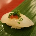 蛇の目寿し - オコゼ ポン酢と紅葉おろしで。