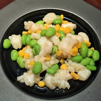 中国料理 四川 - アオリイカと枝豆、スイートコーンの塩味炒め