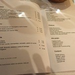 TRATTORIA 4 LEONI - メニューはきっちりカテゴリーごとに分かれています。