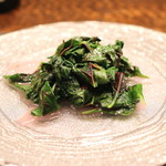 レンゲ - ミシ(台湾産の紫の野菜)の炒め　(2015/07)