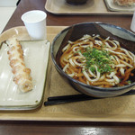 羽生製麺処 - かけうどん410円とちくわ天110円