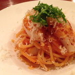 Barba - ホタテのトマトソース、山ワサビを添えて