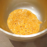 三谷 - 昆布〆の雲丹とフカヒレの和え物　(2015/06)