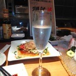 魚錠 - 日本酒がグラスで