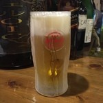 島料理 海響 - やっぱり乾杯はオリオン。冷えています。