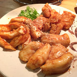 炭火焼肉ホルモン 徳臓 - 2015.7. 上ミノ、ミノサンド、マルチョウのハーフ