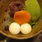 みつばち - 抹茶クリームあんみつ