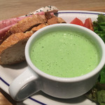 エクセルシオールカフェ - スープサラダセット(ランチメニュー)の枝豆のスープ