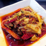 めだかタンタン - 水煮牛肉花山椒煮込み　四川風のカレー味！　辛さがいいっ！　カレー味はほんのりと！いい感じ。裏メニューの4番目の料理！　通を気取ってオーダーしてみました【2015年7月26日再訪問に撮影】　