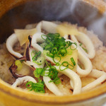 Fuji Budoushu Ten - やりいかと新生姜の土鍋ご飯