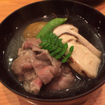 日本料理 たかむら - 錦牛と早松　生きくらげ葛煮