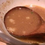 麺と心 7 - ピリ辛飛魚白湯つけ麺-スープ割(2015/7)
