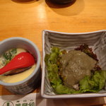 かにみそサラダと茶碗蒸し
