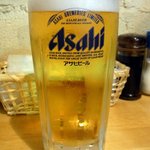 釜谷 - まずは何時ものように生ビールを注文しましたよ。カンパーイ！！ぷふぁ～。ぷふぁ～。生き返りました。