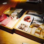 祇園楽味 - 目の前に並べられた食材